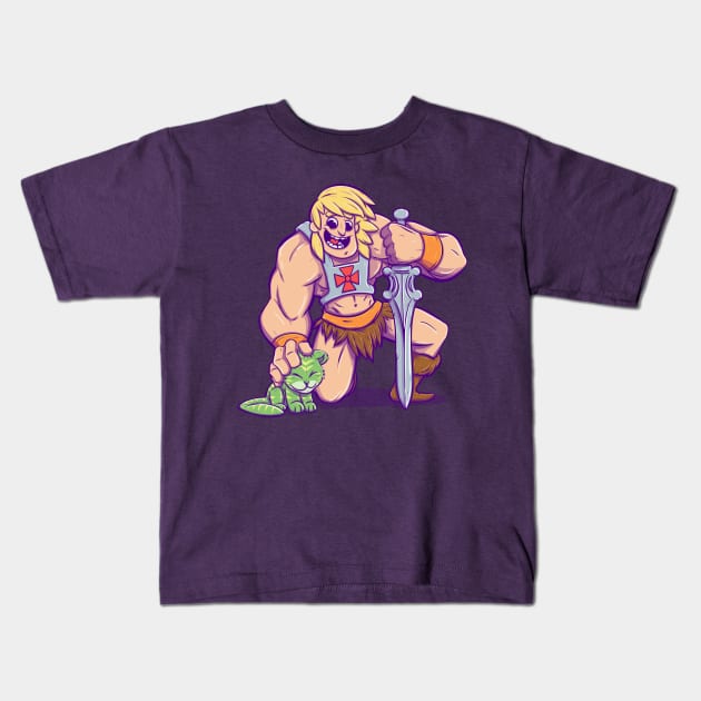 He Man and cringer Kids T-Shirt by RobotBunny